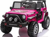 Jeep conteno 4x4 elektrische kinderauto 12v - roze - afbeelding 1 van  5