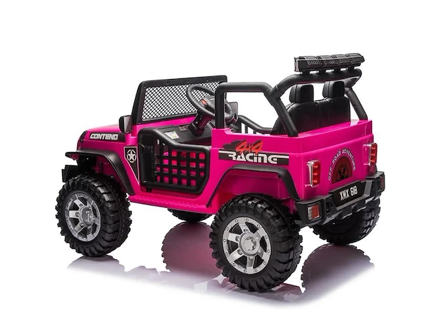 Jeep conteno 4x4 elektrische kinderauto 12v - roze - afbeelding 2 van  5