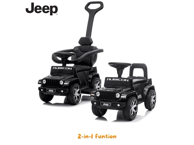 Jeep wrangler 2-in-1 loopauto - 1 tot 3 jaar - zwart - afbeelding 4 van  4