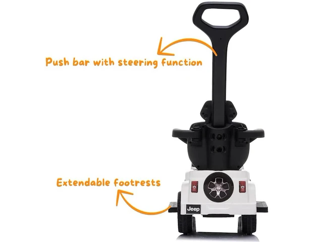 Jeep wrangler loopauto 2-in-1 - 1 tot 3 jaar - met mp3-speler - zwart - afbeelding 2 van  4