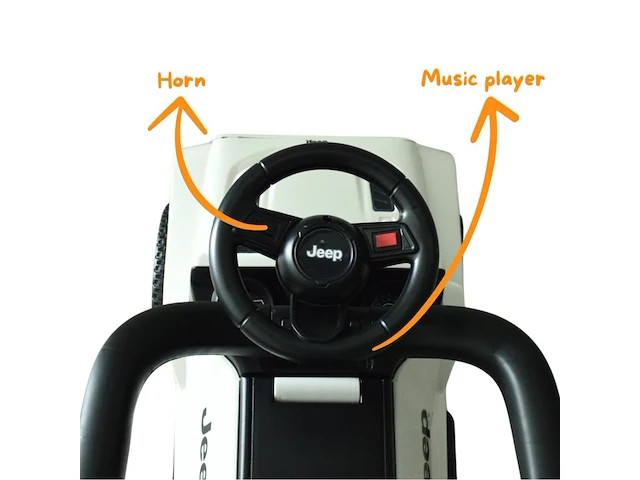 Jeep wrangler loopauto 2-in-1 - 1 tot 3 jaar - met mp3-speler - zwart - afbeelding 3 van  4