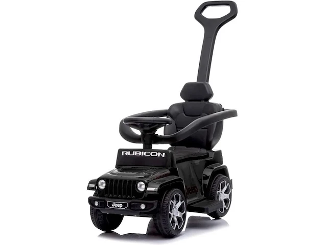 Jeep wrangler loopauto met duwstang - zwart - afbeelding 1 van  8