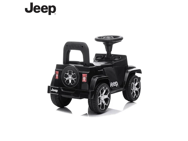 Jeep wrangler loopauto met duwstang - zwart - afbeelding 2 van  8