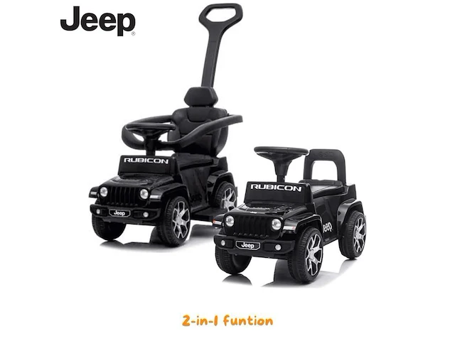 Jeep wrangler loopauto met duwstang - zwart - afbeelding 8 van  8