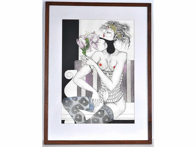 Jef van tuerenhout (1926 – 2006) - naakt - ets - afbeelding 2 van  7