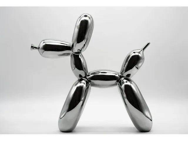 Jeff koons, silver gray balloon dog xxl - afbeelding 1 van  3