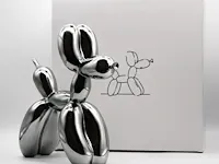 Jeff koons, silver gray balloon dog xxl - afbeelding 3 van  3