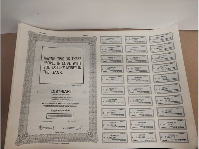 Jenny holzer “having 2 or 3 people” - afbeelding 1 van  1