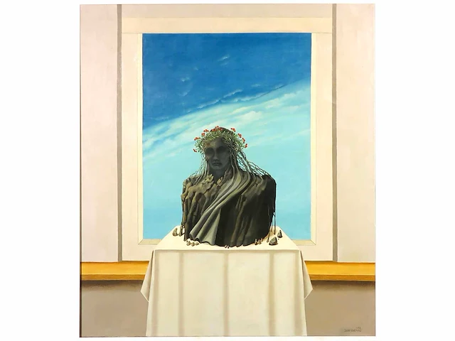Jenny van herwijnen - zwarte madonna - olie op doek - afbeelding 2 van  3