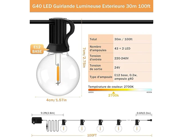 Jeymorkey lichtsnoer (30m) - afbeelding 3 van  5