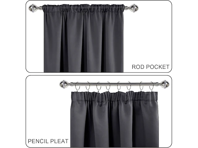 Jiuzhen verduisteringsgordijnen donkergrijs 260*140 - afbeelding 3 van  3