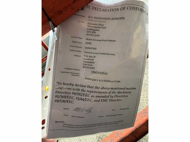 Jlg - 1998 - 2033e - hoogwerker - afbeelding 9 van  9