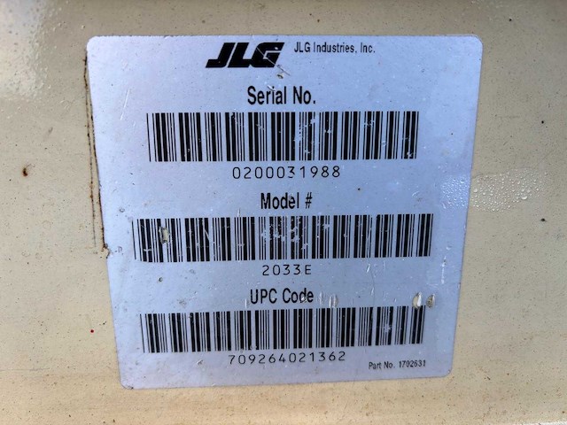 Jlg - 2033e - aerial work platforms - 1997 - afbeelding 10 van  10