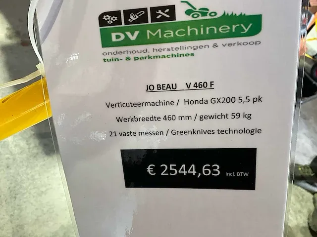 Jo beau v460f verticuteermachine - afbeelding 7 van  7