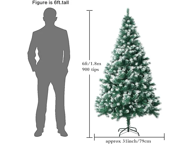 Jofony gevlokte kerstboom (180 x 79 cm) - afbeelding 3 van  5