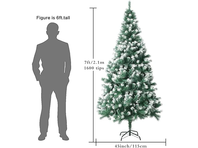 Jofony gevlokte kerstboom (210 x 115 cm) - afbeelding 4 van  5