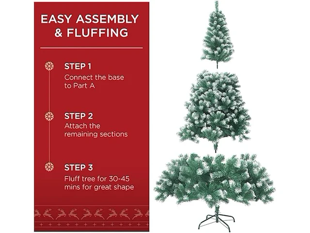Jofony gevlokte kerstboom (210 x 115 cm) - afbeelding 3 van  5