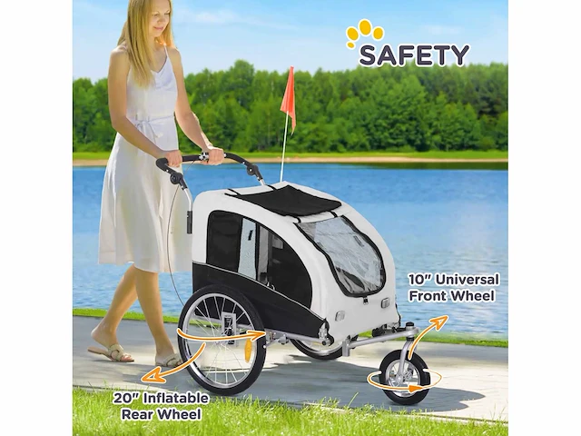 Jogger trailer hondenfiets voorwiel draaibaar - afbeelding 7 van  12