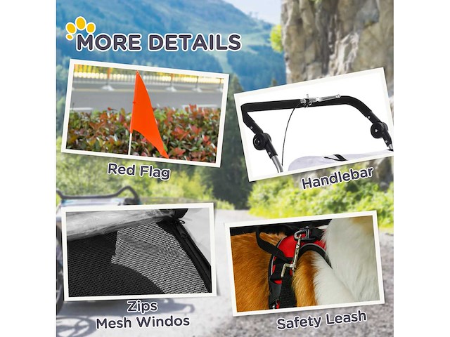 Jogger trailer hondenfiets voorwiel draaibaar - afbeelding 5 van  6