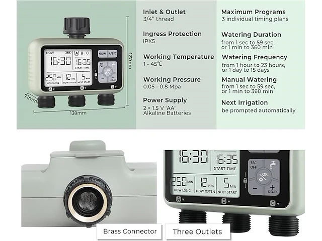 Johgee 3 zones watertimer - afbeelding 5 van  5