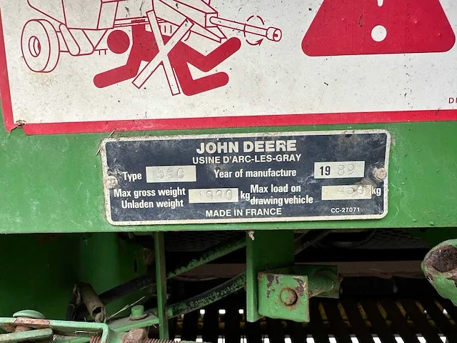 John deere - 550 - balenpers - 1989 - afbeelding 15 van  22