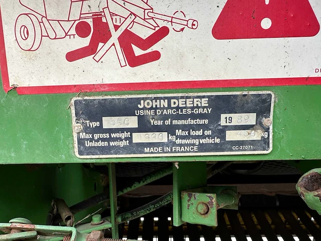 John deere - 550 - balenpers - 1989 - afbeelding 15 van  22