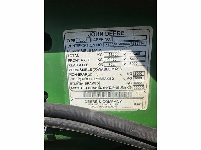 John deere - 6150r - 4-wheel drive tractor - 2014 - afbeelding 8 van  8