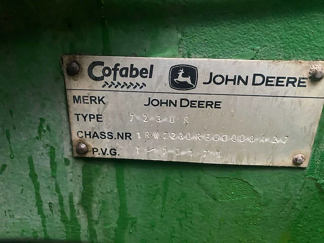 John deere - 7230r - 4-wheel drive tractor - 2013 - afbeelding 4 van  12