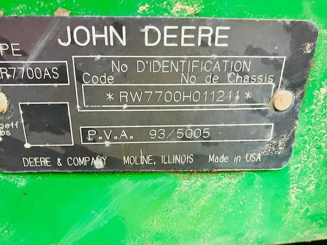 John deere - 7700 - 4-wheel drive tractor - 1996 - afbeelding 13 van  20
