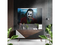 Joker wanddecoratie in geborsteld aluminium - 115x75 cm - afbeelding 1 van  3