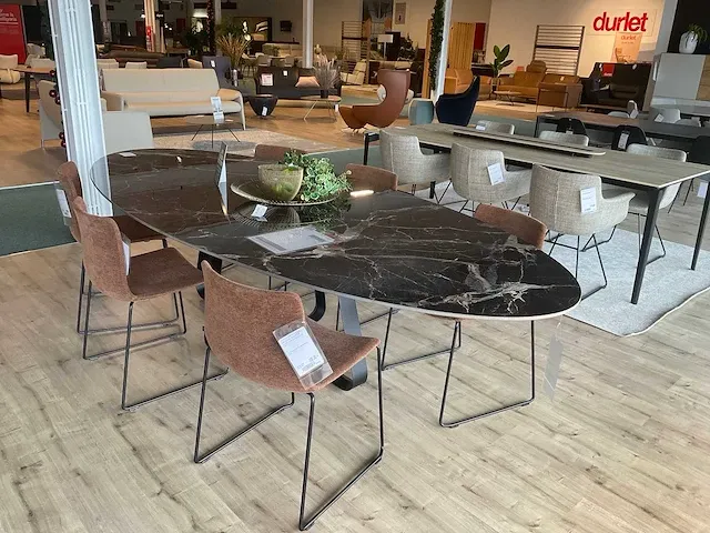 Joli elyps eetkamertafel met stoelen - afbeelding 2 van  8