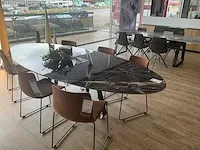 Joli elyps eetkamertafel met stoelen - afbeelding 3 van  8