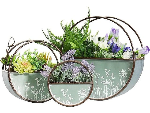 Joneshousedeco ronde groene muur plantenbak - afbeelding 2 van  3