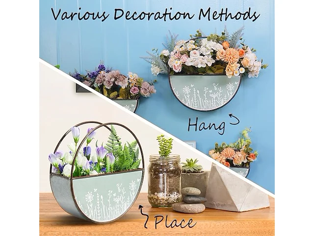 Joneshousedeco ronde groene muur plantenbak - afbeelding 3 van  3