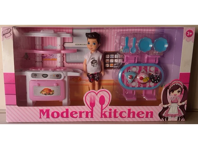 Jonotoys tienerpop modern kitchen 11-delig - afbeelding 1 van  5