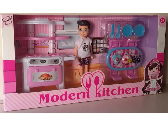 Jonotoys tienerpop modern kitchen 11-delig - afbeelding 3 van  5