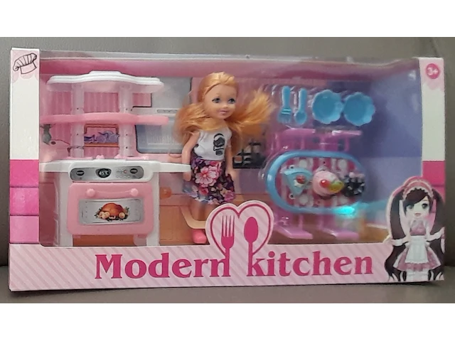 Jonotoys tienerpop modern kitchen 11-delig - afbeelding 1 van  3