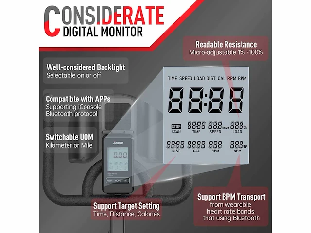 Joroto x4s bluetooth-hometrainer - afbeelding 4 van  5