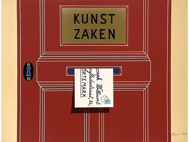 Joseph willaert - kunstzaken - zeefdruk met collage - afbeelding 1 van  8