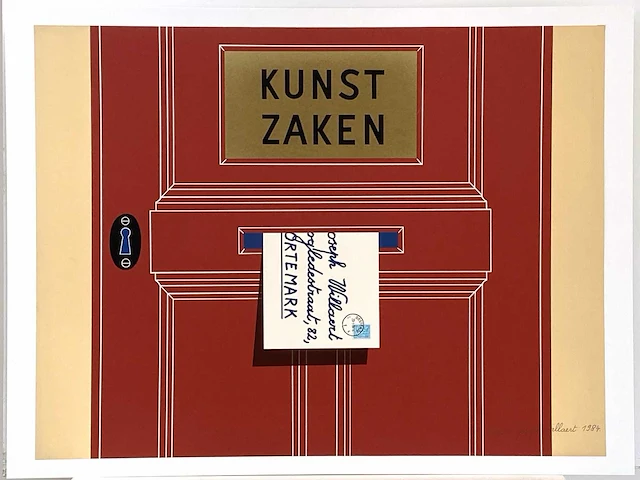 Joseph willaert - kunstzaken - zeefdruk met collage - afbeelding 2 van  8