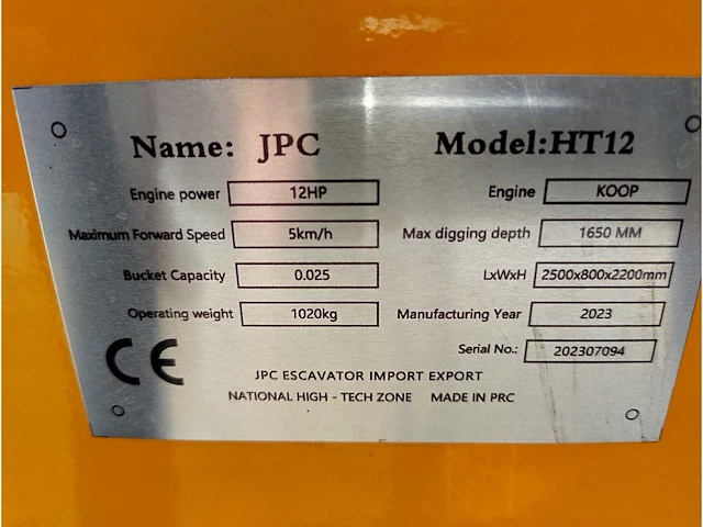 Jpc - ht12 - minigraafmachine - 2023 - afbeelding 2 van  22