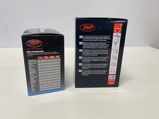 Jsp fmp3v filterspec masker met bril + 8x10 jsp ffp2 filters - afbeelding 4 van  5