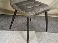Julia grey velvet - dining chairs (4x) - afbeelding 3 van  4