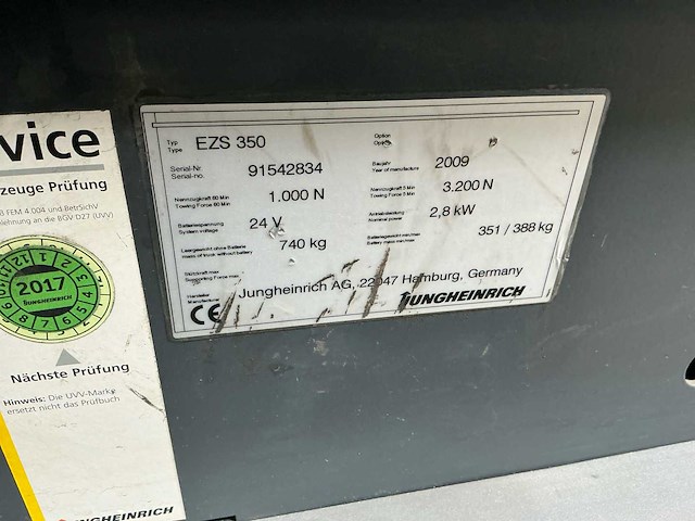 Jungheinrich - esz-350 - takelwagens - 2009 - afbeelding 9 van  10