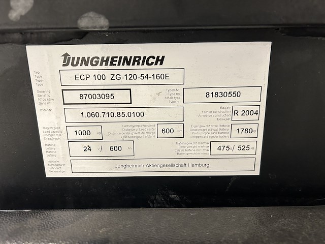 Jungheinrich ecp100 orderpicker - bj 2004 - afbeelding 2 van  10