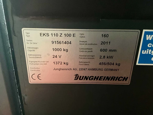 Jungheinrich eks 110 order verzameltruck - afbeelding 5 van  10