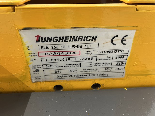 Jungheinrich ele16 palletwagen - afbeelding 2 van  5
