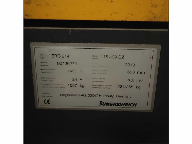 Jungheinrich erc214 stapelaar - 2013 - afbeelding 2 van  10