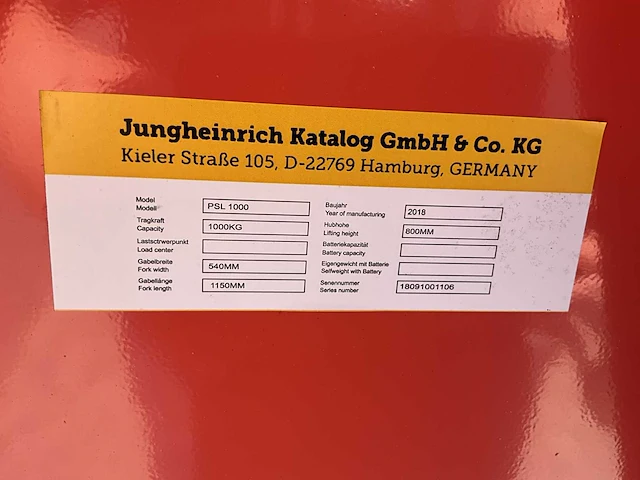 Jungheinrich psc1000 - afbeelding 4 van  6