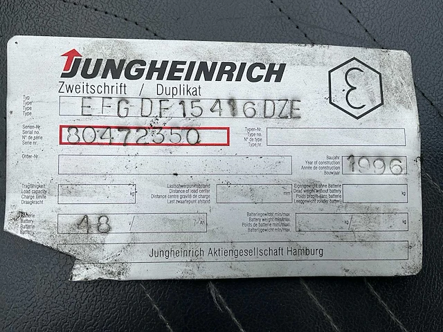 Jungheinrich vorkheftruck - afbeelding 15 van  22